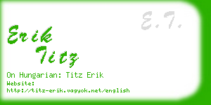 erik titz business card